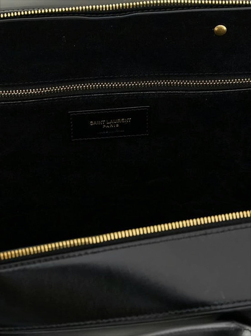 Saint Laurent Rectangular Buffalo Leather Tote Bag