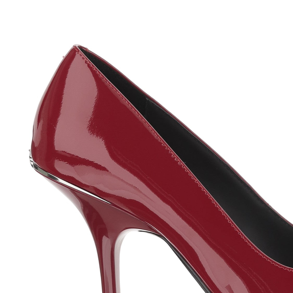 Pinko Red Leather Pointed-Toe Logo Pumps