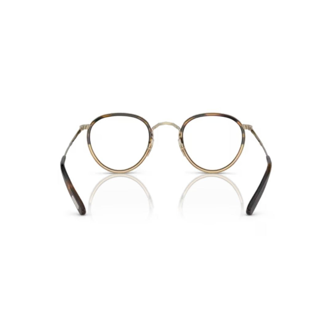 Oliver Peoples 1104 Vista Round Metal Frame Eyeglasses With Tortoiseshell Accents