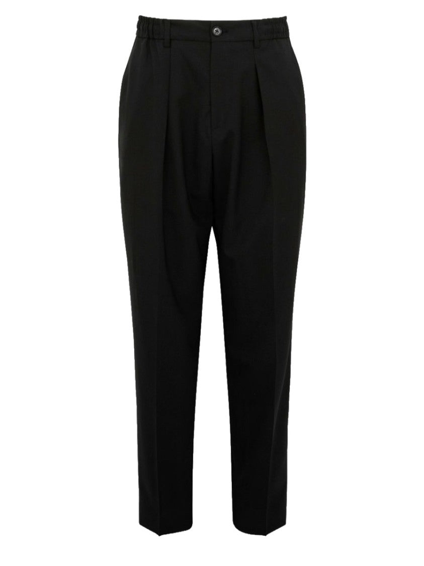 Be Able Tailored Black Trousers With Pleated Front And Tapered Leg