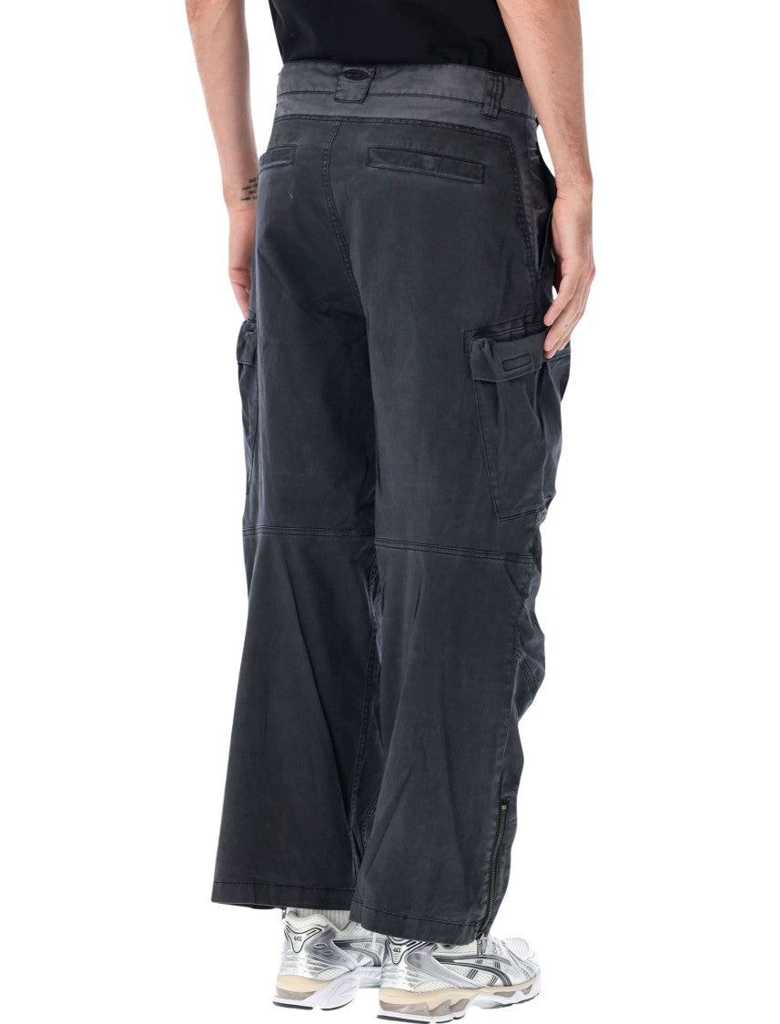 Diesel Wide-Leg Cargo Pants With Multi-Pocket Utility Design