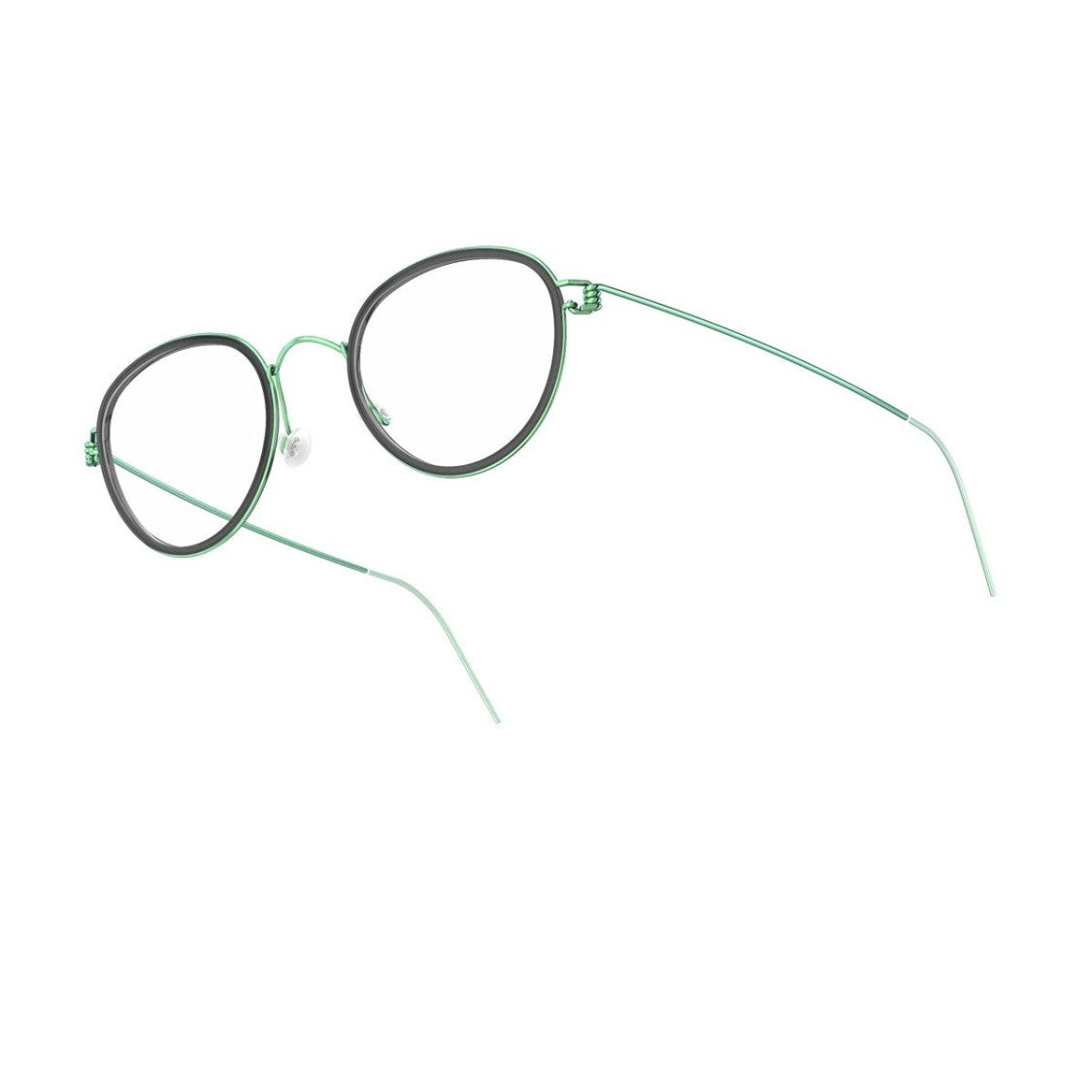 Lindberg Black Green Air Rim Jackie Titanium Phantos Eyewear