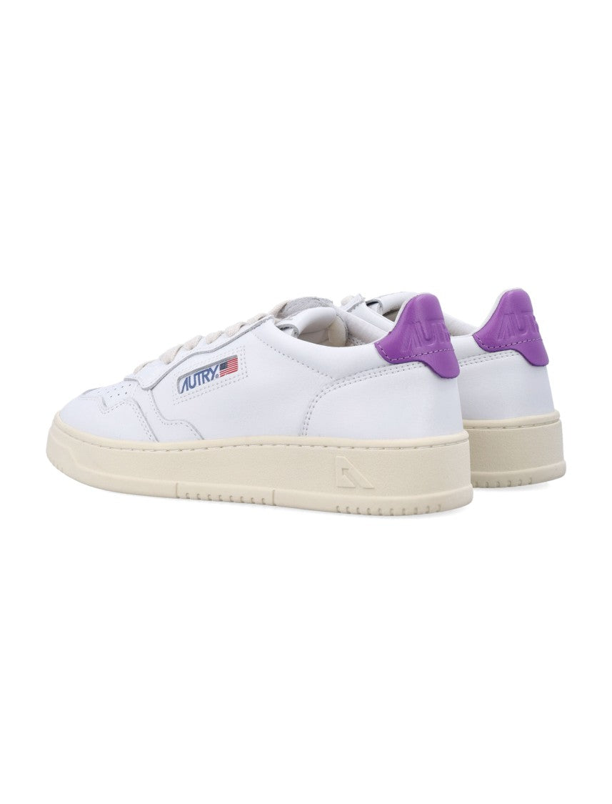 Autry Medalist Leather Low Sneakers White Purple