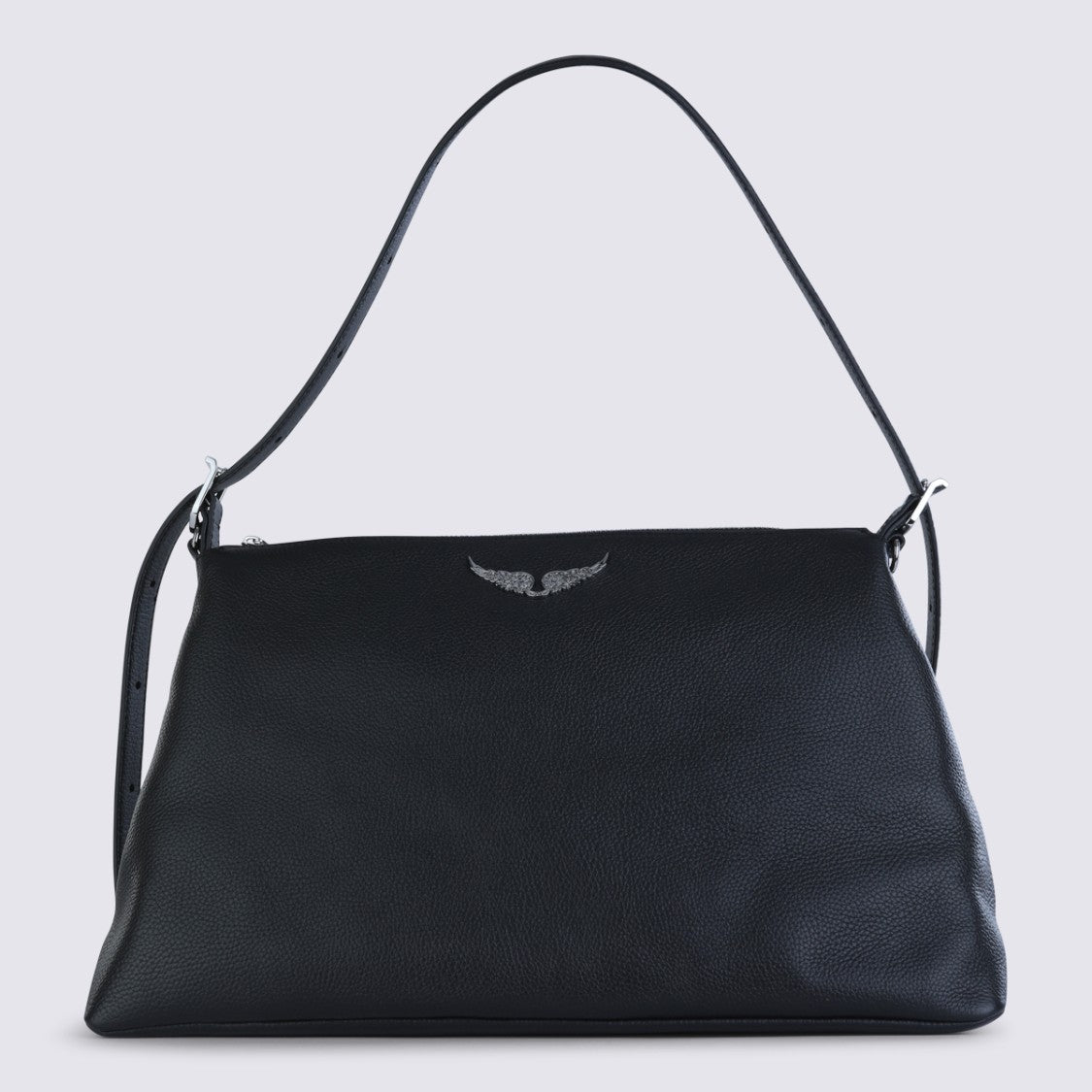 Zadig & Voltaire Grained Leather Shoulder Bag With Silver-Tone Hardware