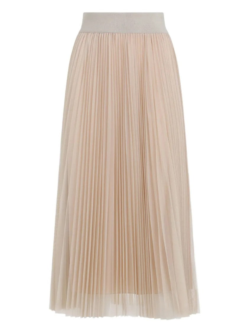 Fabiana Filippi Pleated Midi Skirt With Wide Elastic Waistband