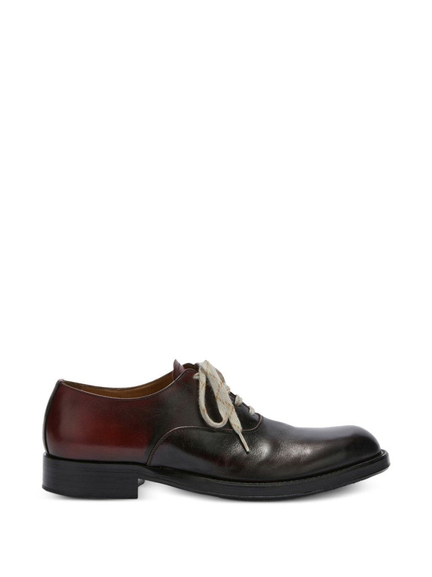Dries Van Noten Brown Two Tone Lace Up Flats
