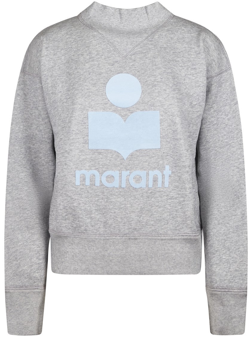 Isabel Marant Étoile Relaxed Fit Grey Sweater With Contrasting Logo