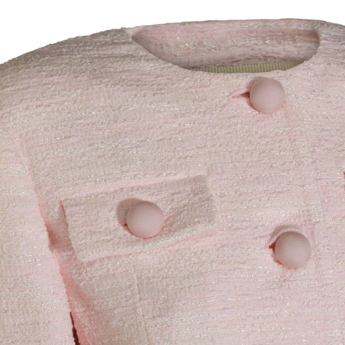 Valentino Pink Cotton Round Collar Jacket