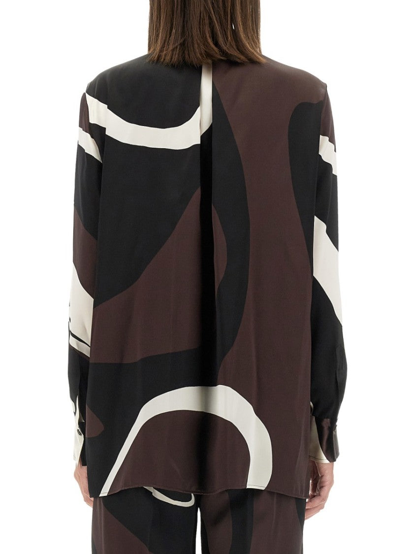 Kiton Abstract Pattern Silk Shirt