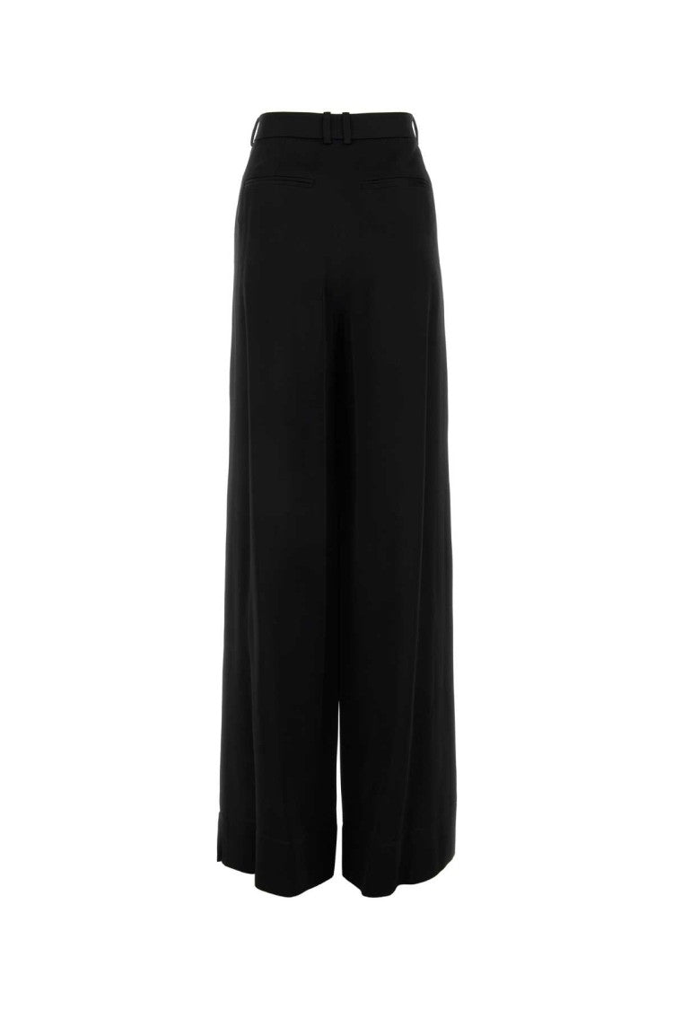 Saint Laurent Black Satin Wide-Leg Pant