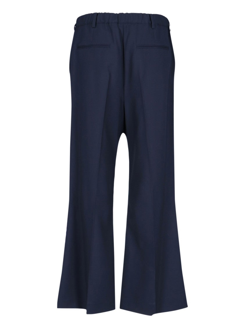 Marni Navy Wool Bootcut Pants