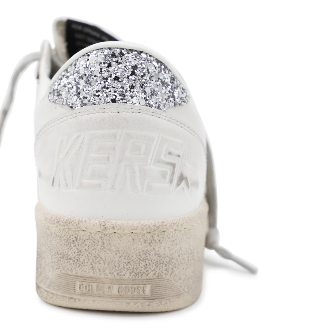 Golden Goose White And Silver Leather Ballstar 2 Sneakers