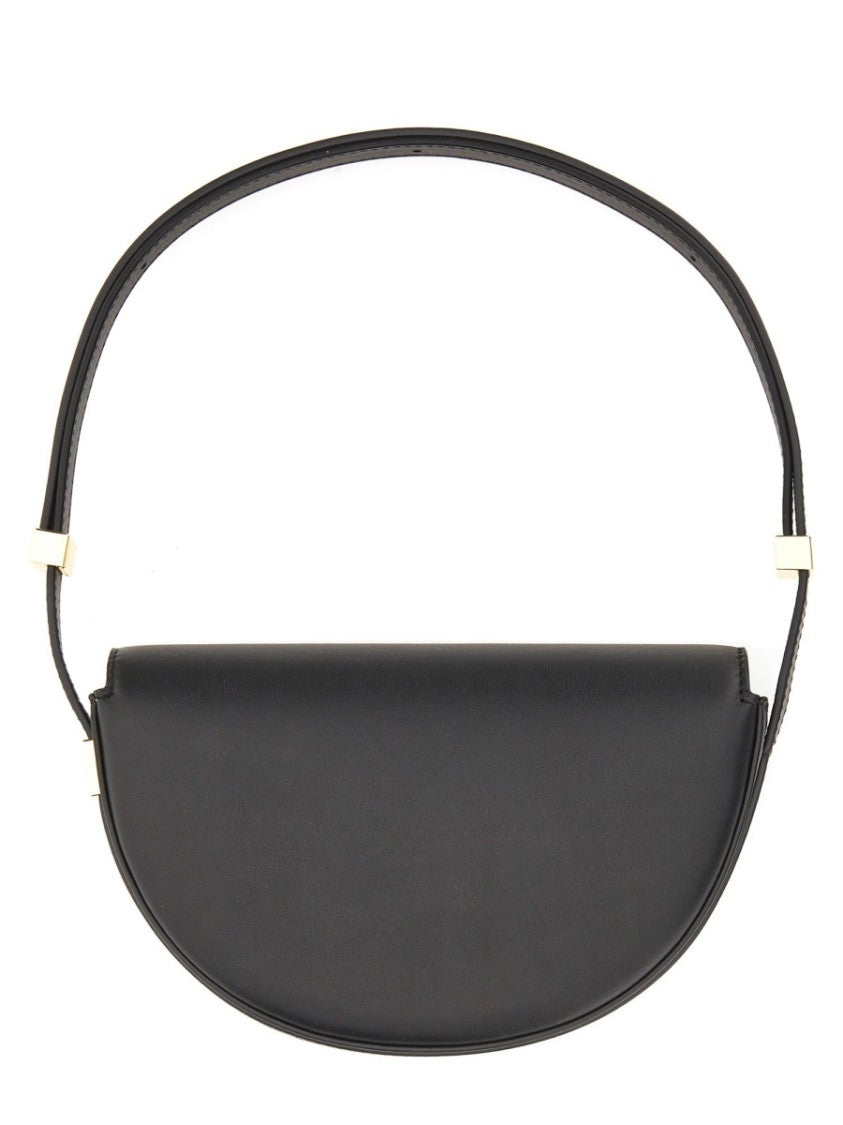 Patou Half-Moon Leather Shoulder Bag