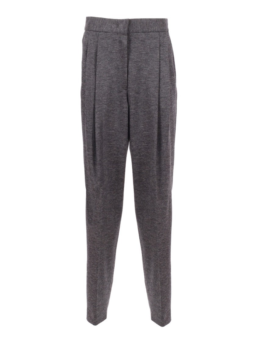Fabiana Filippi Slate-Coloured Boiled Wool Jersey Trousers