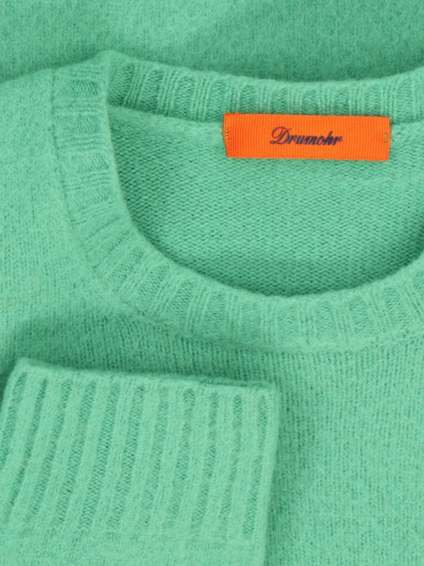 Drumohr Mint Green Wool Knitted Long Sleeve Shirt