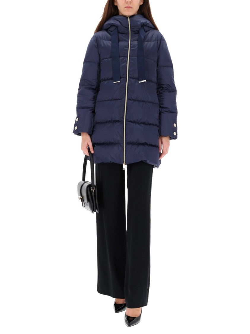 Herno A-Shaped Puffer Coat With Hood And Drawstrings