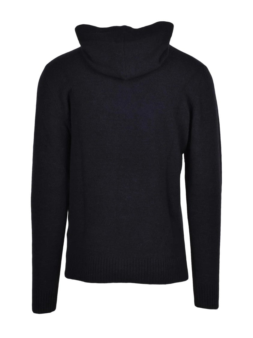 Filippo De Laurentiis Black Merino Wool-Blend Knit Sweatshirt