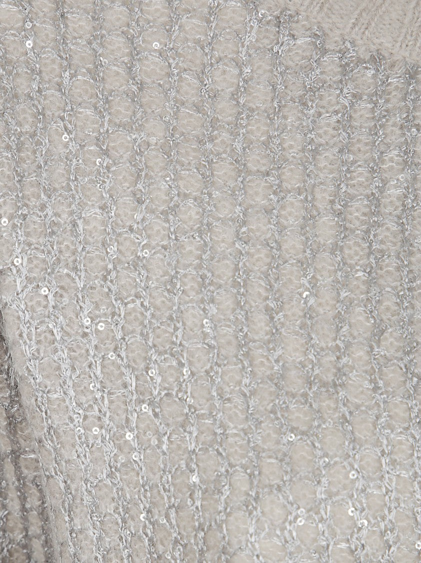 Herno Ribbed Alpaca Knit Sweater With Delicate Sequins