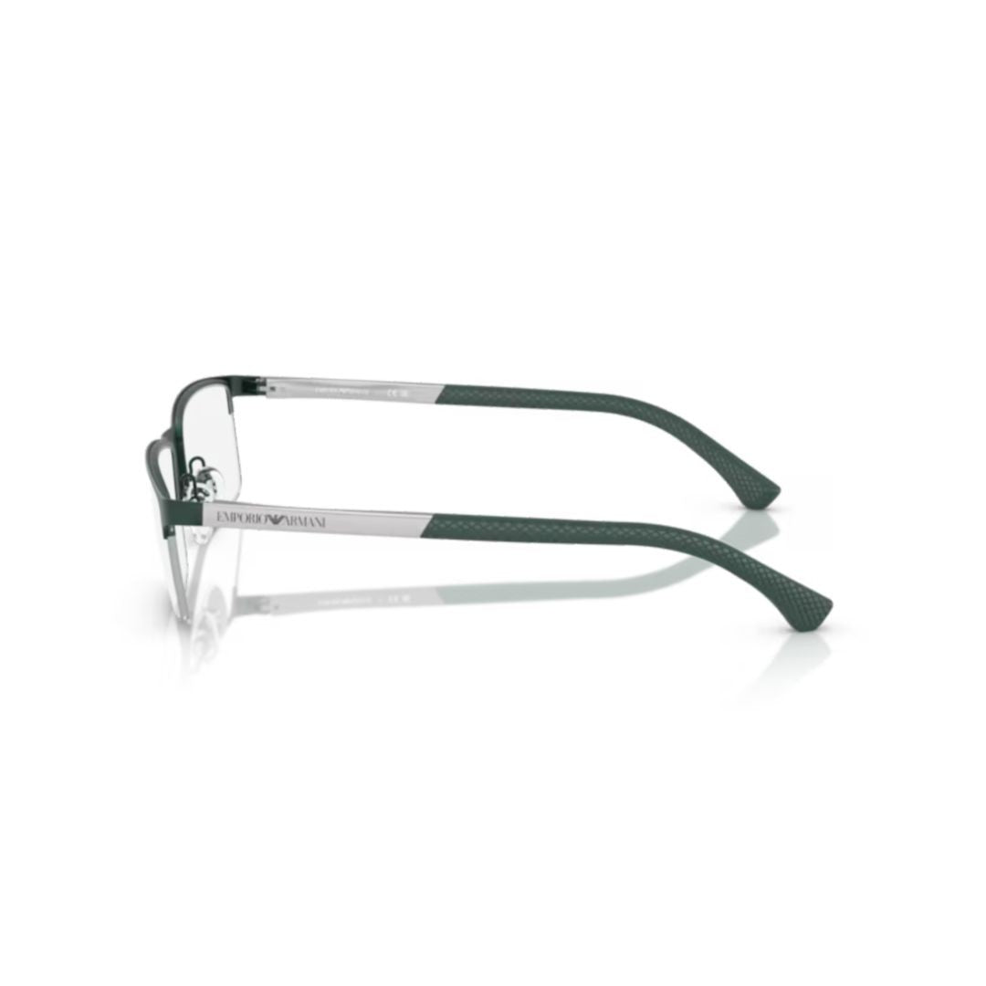 Emporio Armani 0Ea1041 Rectangular Metal Frame Semi-Rimless Eyeglasses
