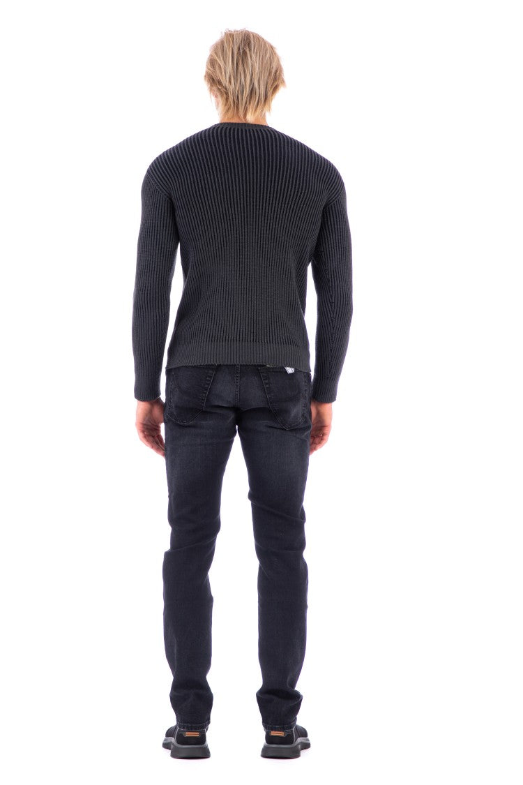 Fly3 Ribbed Wool-Cotton Pearl Knit Sweater