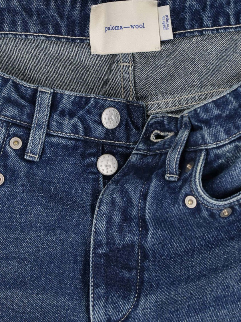 Paloma Wool Wide-Leg Denim Jeans With Subtle Fading And Metallic Accents