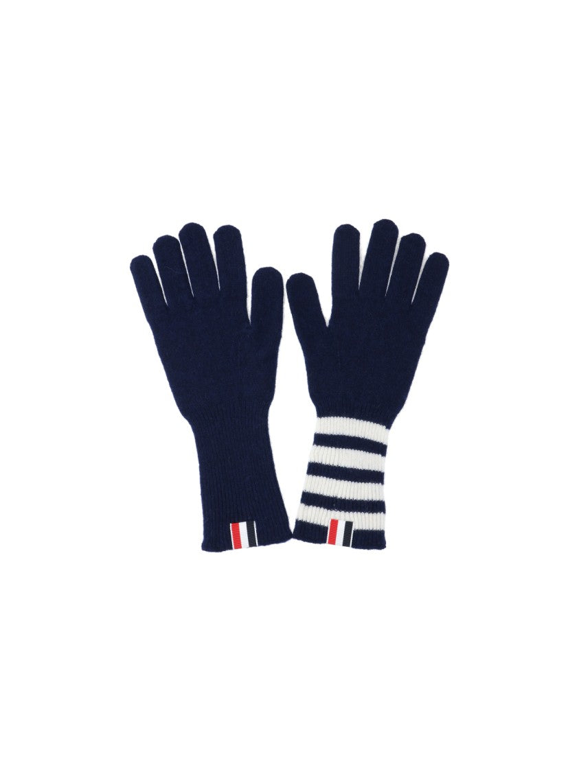Thom Browne Cashmere Gloves With 4-Bar Stripe And Grosgrain Detail