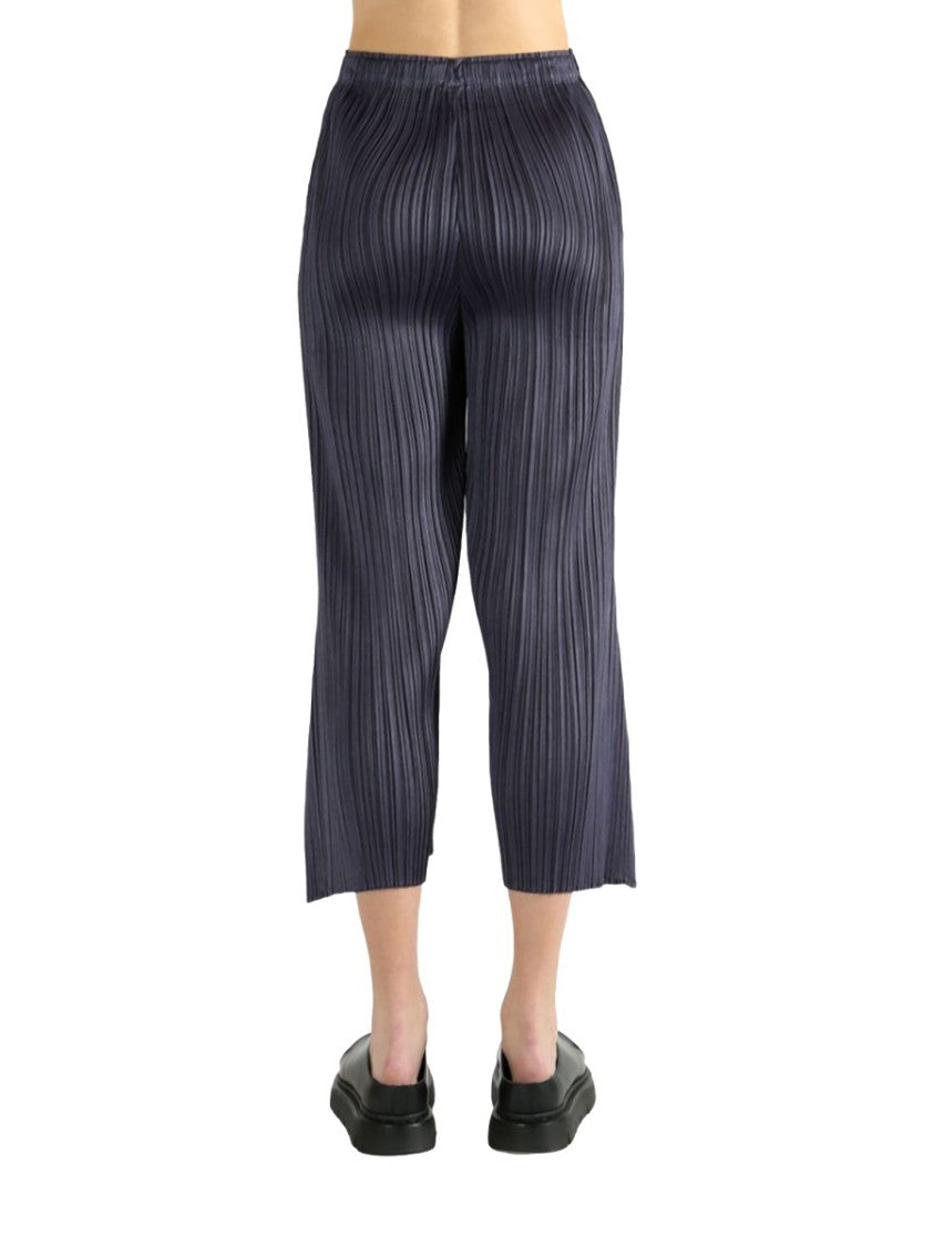Pleats Please Issey Miyake Blue Monthly Colors Polyester Cropped Pants