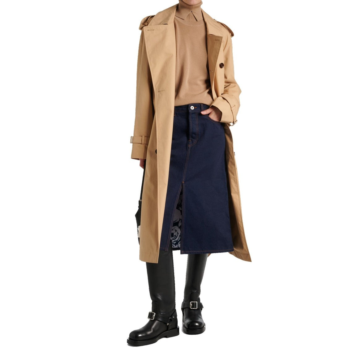 Burberry High Neck Wool Sweater With Equestrian Knight Motif