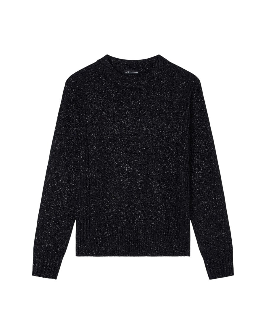 Armani Exchange Shiny Lurex Finish Sweater Ribbed Edges