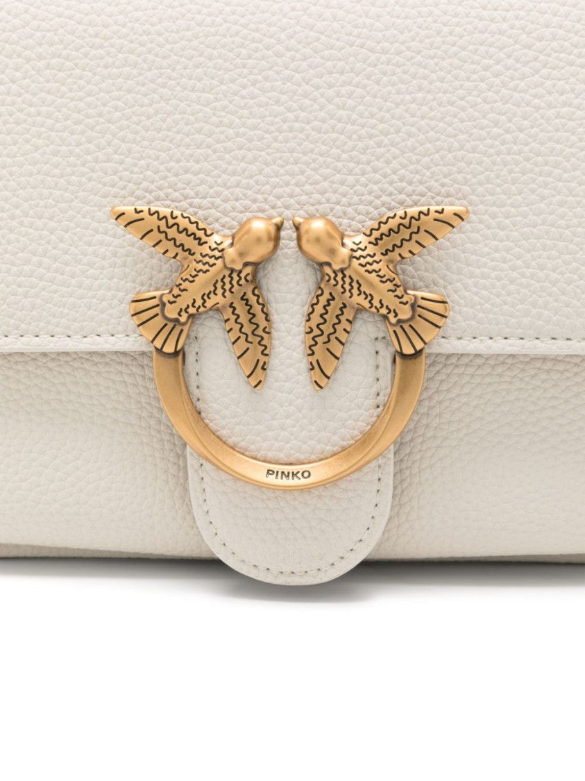 Pinko Grained Leather Foldover Bag