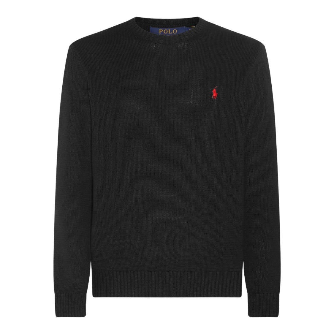 Polo Ralph Lauren Black Ribbed Crewneck Sweater