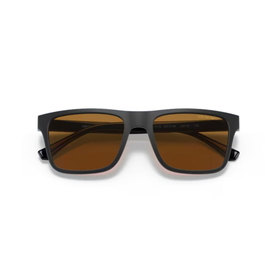 Emporio Armani 0Ea4115 Rectangular Eyeglasses And Sunglasses With Black Frame