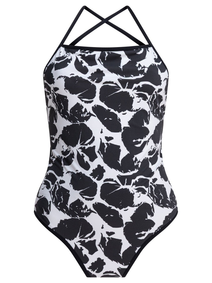 Loulou De Saison One-Piece Swimsuit With Abstract Floral Pattern