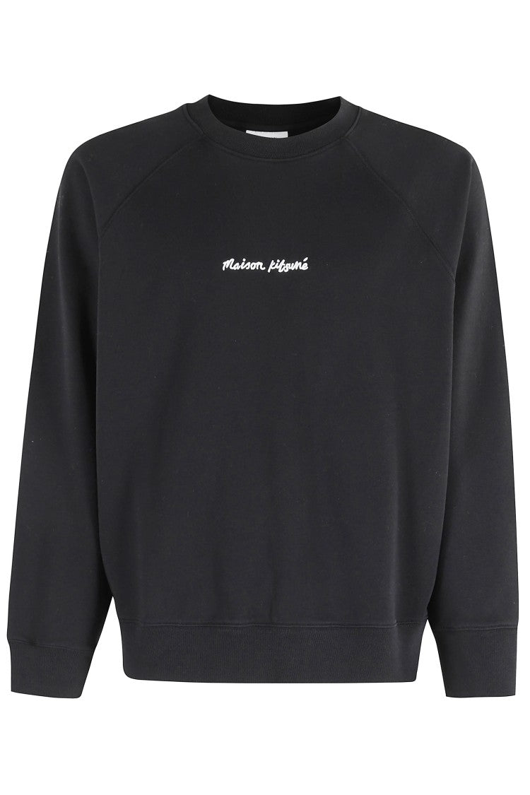 Maison Kitsuné Line Handwriting Pattern Black Oversized Sweatshirt