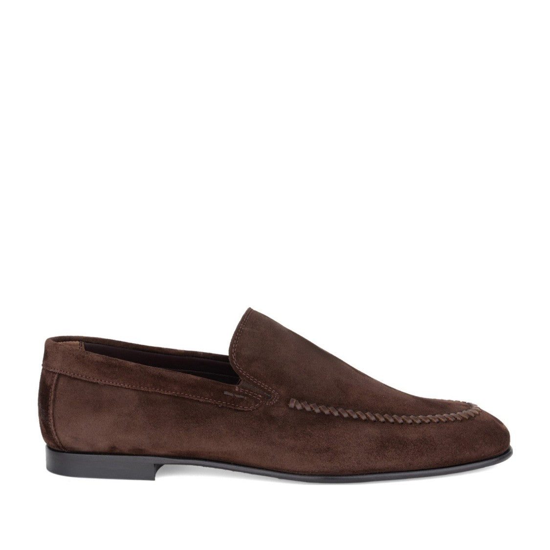 John Harrison Brown Suede Braided Detail Loafers
