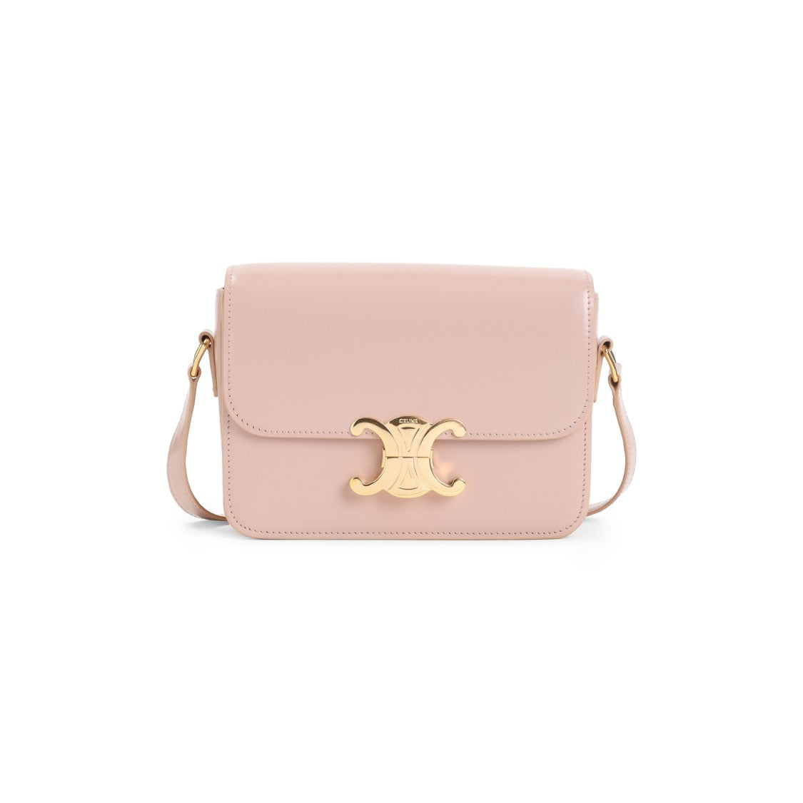 Celine Structured Shoulder Bag In Soft Peach Calf Leather