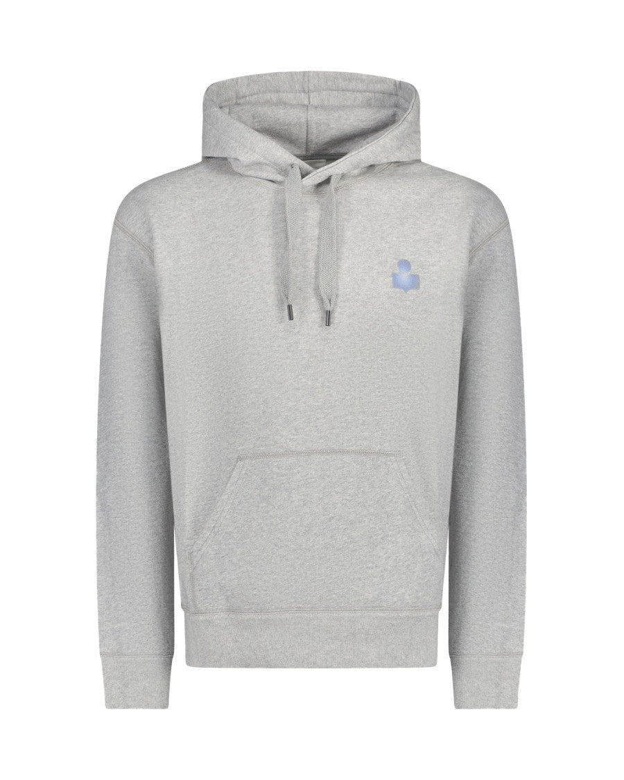 Isabel Marant Kangaroo Pocket Grey Hoodie With Drawstring Detail