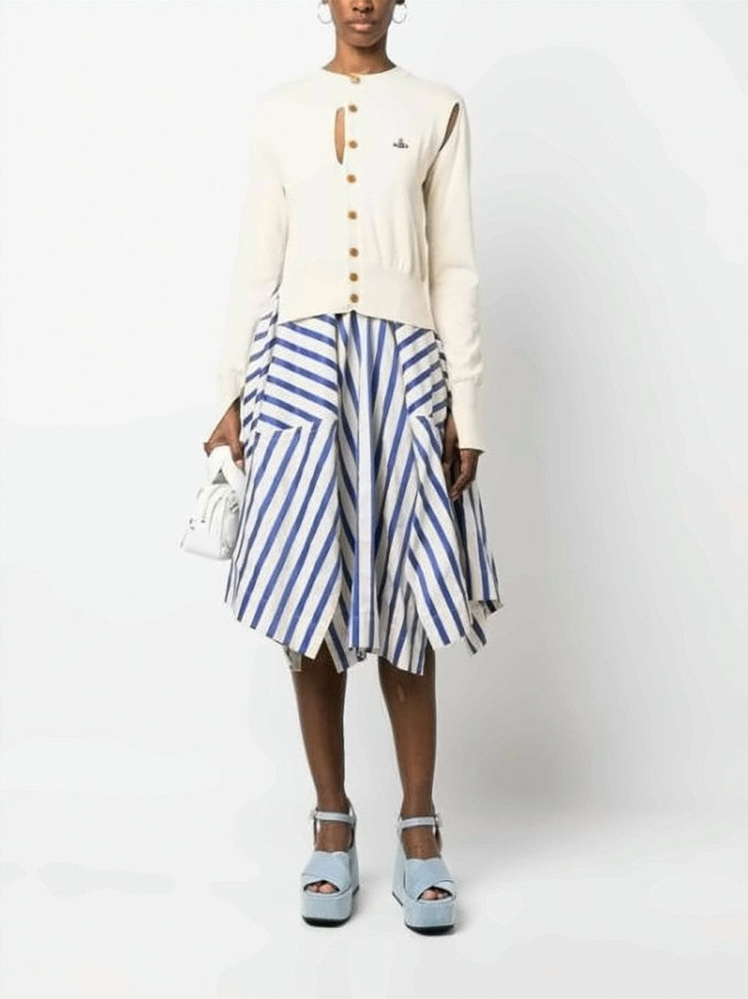 Vivienne Westwood Ribbed Texture Cropped Cardigan With Button-Down Front