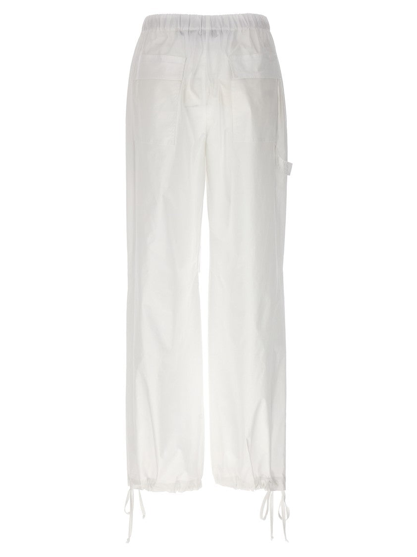 Nude Relaxed Fit White Cargo Trousers