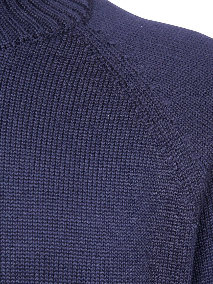 Zanone Boxy Crew Neck Sweater With Ribbed Detailing