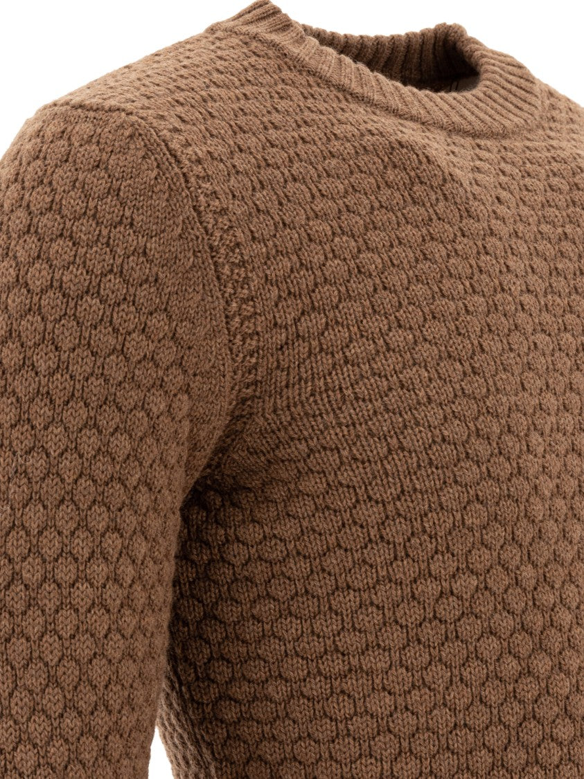 Rakki' Honeycomb Knit Merino Wool Sweater