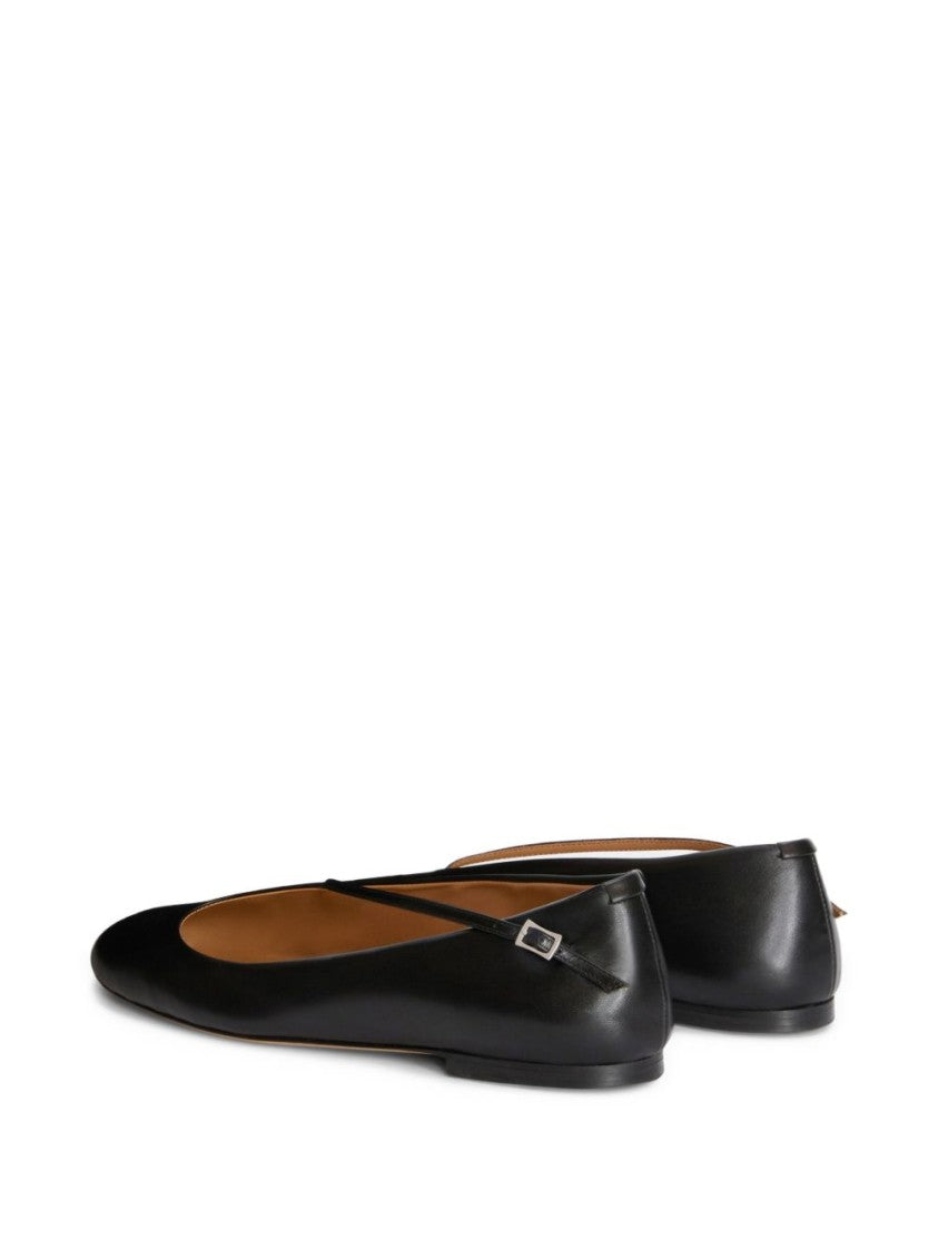 Jil Sander White Elyss Ballerina Cap-Toe Flats