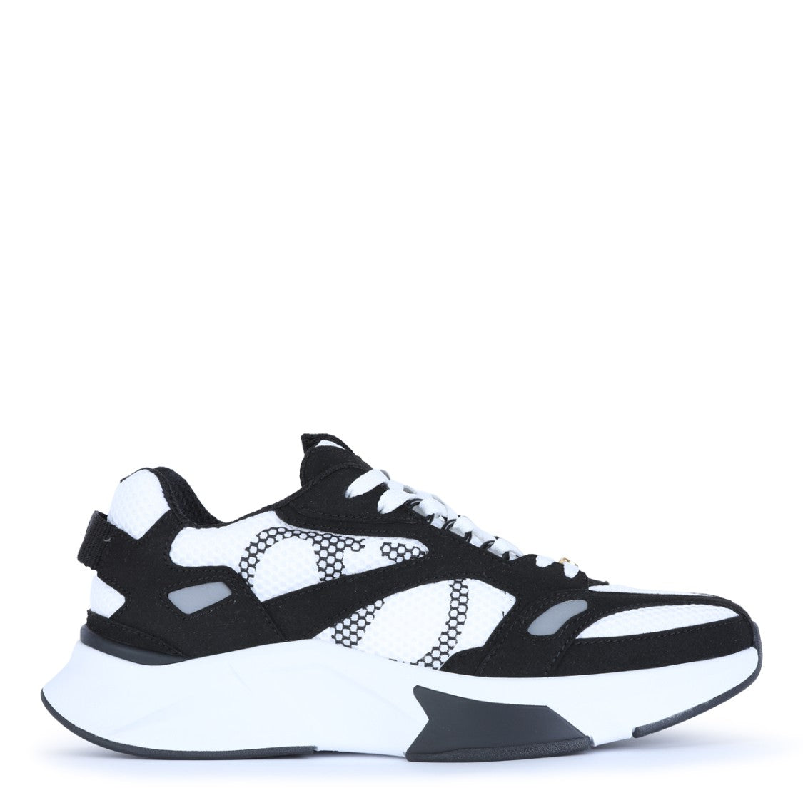 Valentino Garavani White Mesh Suede Demivee Sneakers