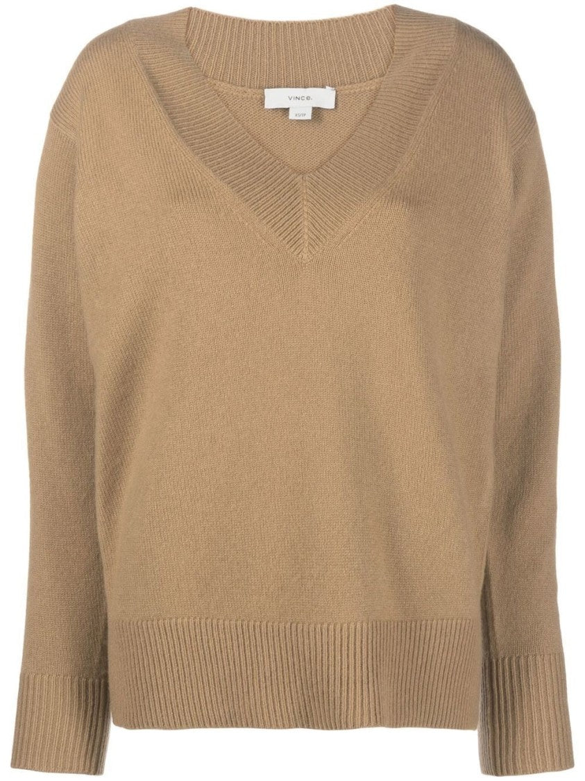 Vince Relaxed Fit V-Neck Tunic With Ribbed Detailing