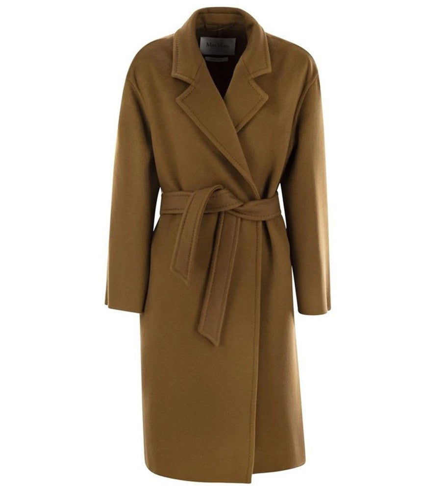 Max Mara Knee-Length Cashmere Coat With Wide Lapels