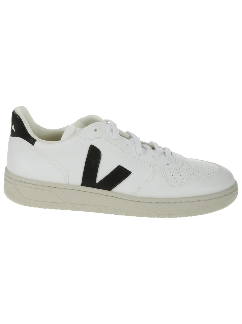 Veja V-10 Low-Top White Leather Sneakers