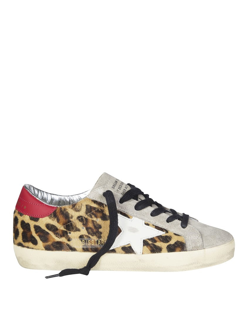 Golden Goose Leopard Print Low-Top Sneakers With Suede Star