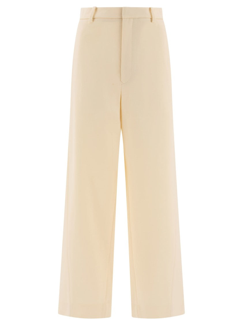 Auralee White Wide-Leg Trousers