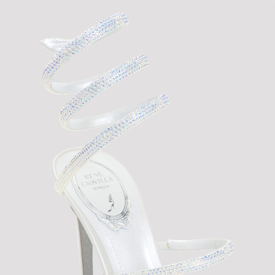 René Caovilla Cleo Ivory Leather Sandals