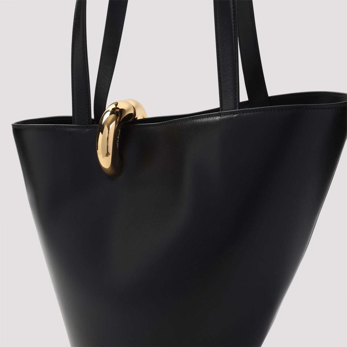 Jacquemus Structured Black Calf Leather Handbag